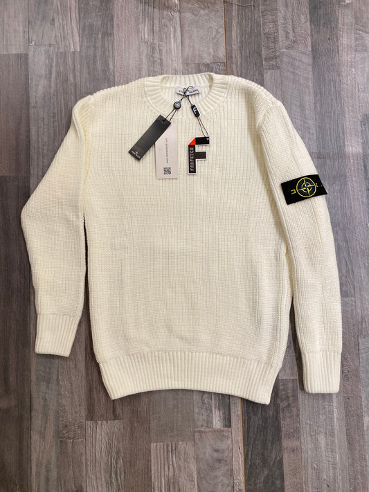 Stone island πλεκτό λευκό